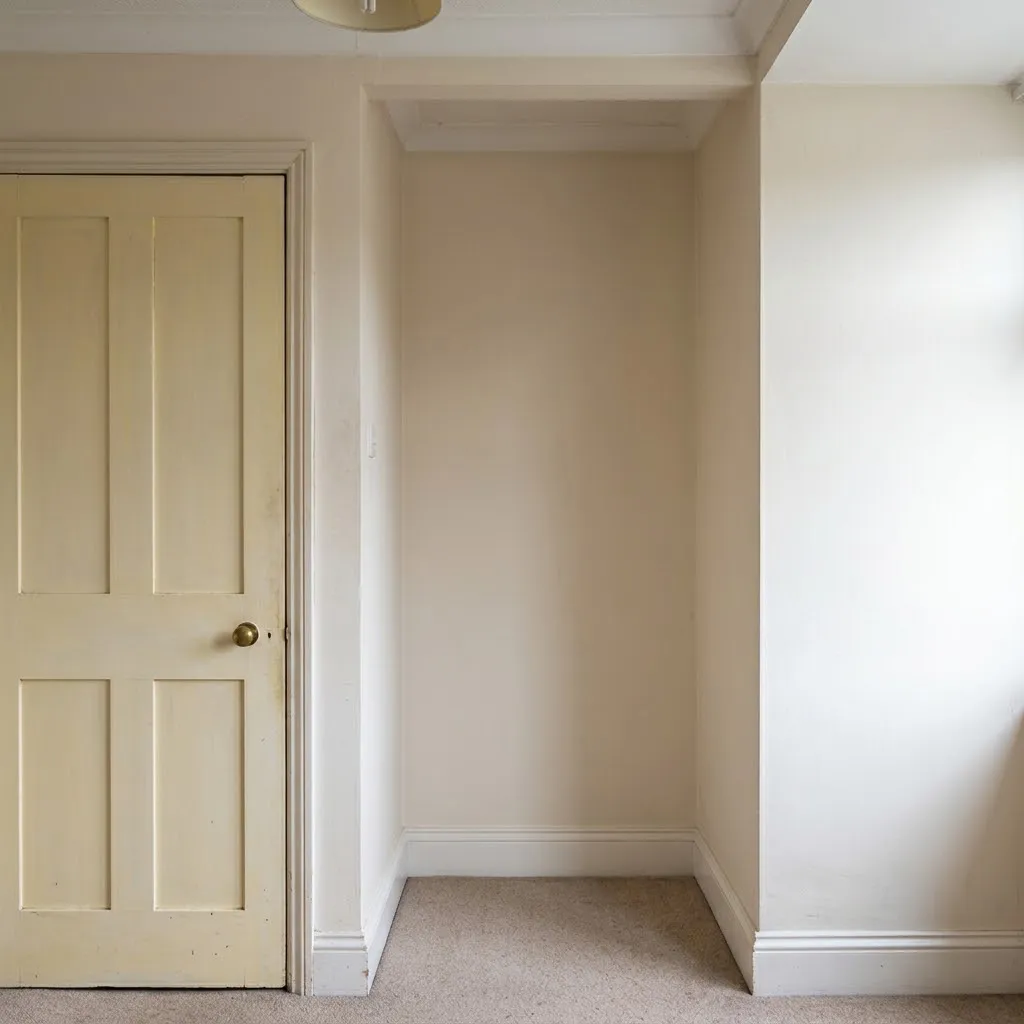 Empty alcove before fitted storage was built
